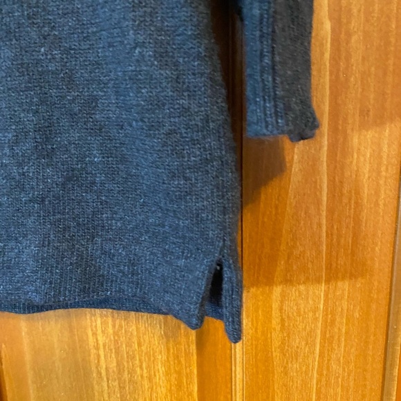 J. Crew Jeweled Beaded Gray Wool Blend Sweater Zipper 3/4 Sleeve Blue Medium - Picture 6 of 8